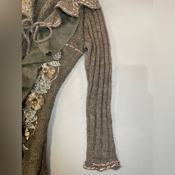 Forla Paris Drape-Front Ruffle Duster Cardigan, Bohemian & Romantic - Medium - Picture 12 of 17